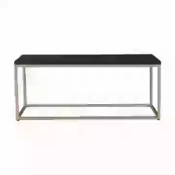 Black Reclaimed Wood Coffee Table with Gold Frame